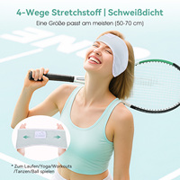 Casque audio sans fil à bandeau absorbant la transpiration, bandeau sport avec micro intégré pour la gym, le fitness, le jogging et les activités de plein air