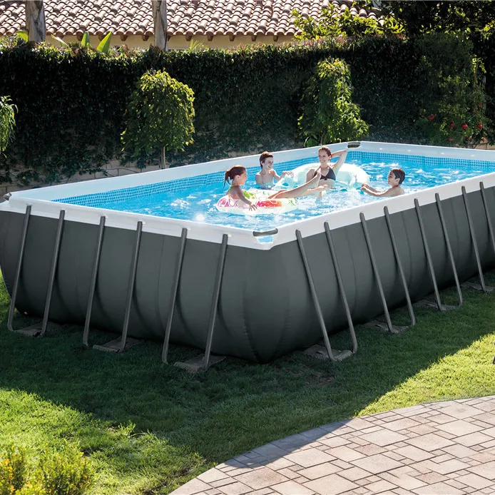 INTEX 26364 24FT grande set veloce rettangolare con struttura in acciaio piscina interna giardino piscina esterna fuori terra ultra telaio piscina