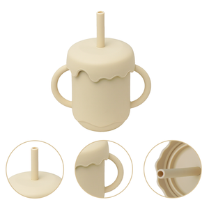 Gobelet anti-fuite en silicone réutilisable personnalisé pour bébé, sans BPA, avec paille anti-fuite, pour les repas des tout-petits et des enfants, avec couvercle - Product Image 3
