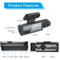 Cámara DVR para Auto de Doble Lente con Resolución Full HD 1080p, Visión Nocturna, Caja Negra para Autos, Venta Directa de Fábrica