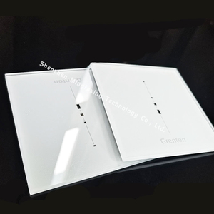 Interruptor táctil estándar para iluminación de pared, Panel de cristal <span class=keywords><strong>blanco</strong></span> de 2mm con procesamiento de vidrio templado, para UE y Reino Unido - Product Image 2