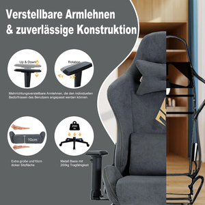 <span class=keywords><strong>Silla</strong></span> <span class=keywords><strong>Gamer</strong></span> Profesional de Fábrica <span class=keywords><strong>con</strong></span> Elevación por Gas, <span class=keywords><strong>Altavoces</strong></span>, Reposabrazos 2D, Cuero PU, Reposapiés y Masaje - Product Image 4