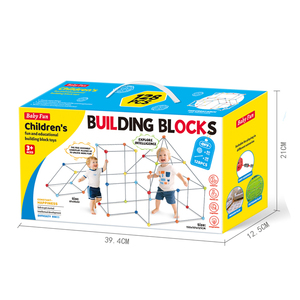 Ensembles de blocs de construction bricolage <span class=keywords><strong>château</strong></span> Construction jouet tente pour enfants jeu intérieur jouets éducatifs créatifs rose bleu - Product Image 6