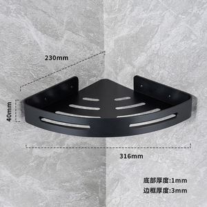 No-drill bathroom triangular shelf wall-mounted toilet/<b>shower</b>/sink <b>storage</b> - Product Image 4