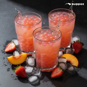Té de burbujas enlatado con jugo de durazno y fresa - Product Image 5