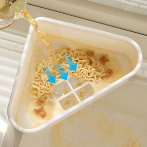 Panier égouttoir d'angle triangulaire pour évier de cuisine, filtre à déchets alimentaires facile à nettoyer pour les restes de fruits et légumes - Product Image 1