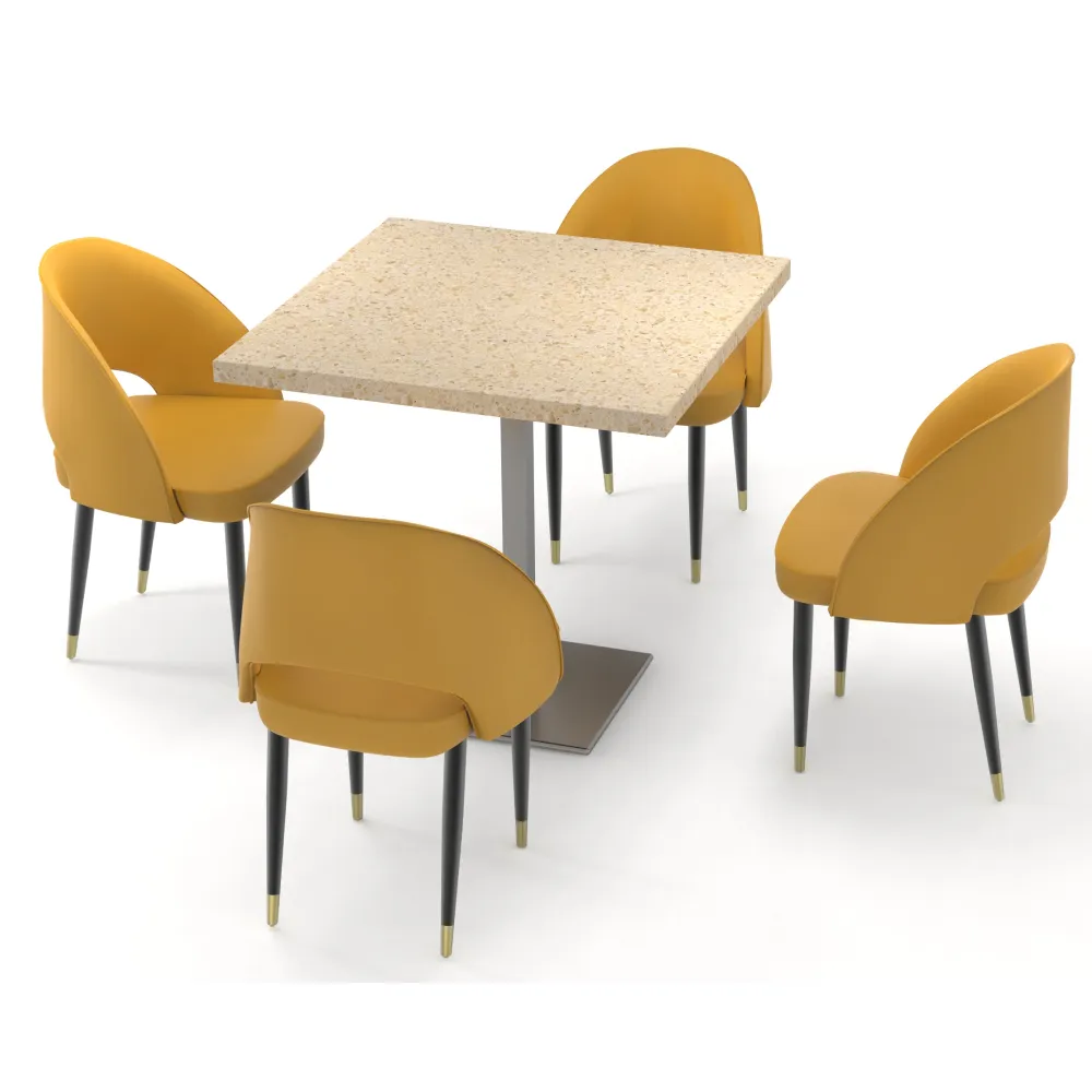 Mesa de jantar luxuosa moderna personalizada e conjunto de cadeiras almofadas para cadeiras de jantar para restaurantes, bares e cafeterias