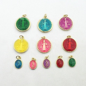 CH-JDP0681 colorato ciondolo in smalto religione placcato in rame fascino moda santo <span class=keywords><strong>cristiano</strong></span>/croce fascino accessori per gioielli all'ingrosso - Product Image 1