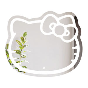 Rongchang <span class=keywords><strong>LED</strong></span> Interruptor táctil <span class=keywords><strong>Espejo</strong></span> <span class=keywords><strong>de</strong></span> baño Espejos decorativos irregulares Montado en la pared <span class=keywords><strong>Hello</strong></span> Pink Cat Shape <span class=keywords><strong>Kitty</strong></span> <span class=keywords><strong>Led</strong></span> Mirror - Product Image 1