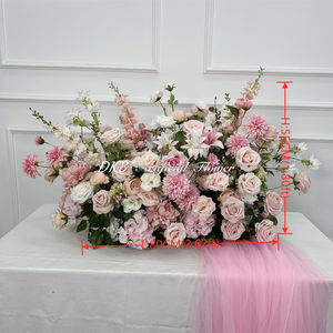 Nouvelle Conception de Chemin de Table Floral Artificiel pour Allée de Mariage en Tissu de Soie – Écologique, Couleurs Personnalisables pour Pâques et Halloween - Product Image 2