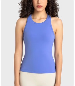 Nuevo Sujetador Deportivo para Mujer, Cuello Redondo, Anti-Brillo, con Relleno en el Pecho, Alta Elasticidad, Espalda en <span class=keywords><strong>U</strong></span>, Talla Única, Satinado, para Deportes, Running, Yoga - Product Image 3