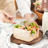Boîtes à sandwichs, pâtisseries et desserts en plastique PET transparent de haute qualité, jetables, avec couvercles