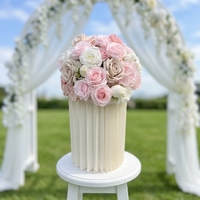 Boule de fleurs artificielles en soie réaliste, rose, violette, orchidée, hortensia, pour mariage, Thanksgiving, remise de diplôme, décoration de table
