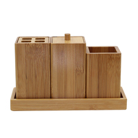 BX groupe ensemble de salle de bain en bois de couleur originale de haute qualité avec porte-brosse de toilette porte-savon en bambou