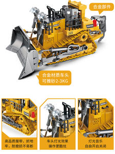 2,4 Ghz 9Ch Control remoto construcción <span class=keywords><strong>Rc</strong></span> coche vehículo fundición a presión excavadora <span class=keywords><strong>Rc</strong></span> hidráulico <span class=keywords><strong>Bulldozer</strong></span> camión Tractor juguetes para niños - Product Image 6