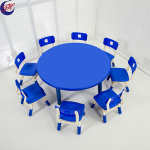 Set di <span class=keywords><strong>Tavolo</strong></span> <span class=keywords><strong>e</strong></span> <span class=keywords><strong>Sedie</strong></span> Rotonde <span class=keywords><strong>in</strong></span> <span class=keywords><strong>Plastica</strong></span> per Arredamento Prescolare <span class=keywords><strong>e</strong></span> Uso Scolastico per Bambini - Product Image 2