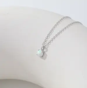 MOYU-Colgante de piedras preciosas para mujer, joyería delicada, collar de ópalo de Plata de Ley 925