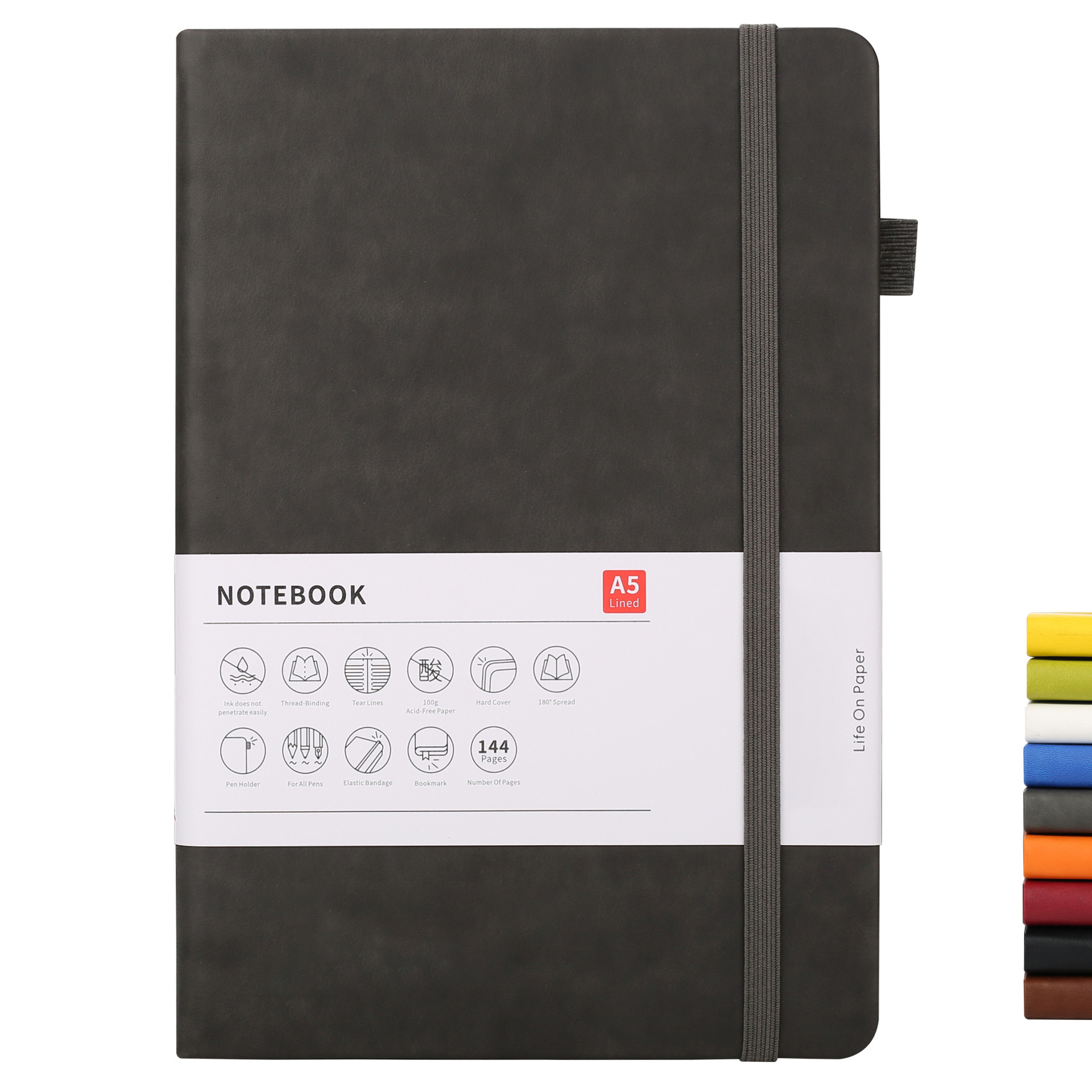 Diskon besar Notebook kualitas tinggi grosir promosi A4 bisnis jurnal PU kulit sampul keras Notebook dengan Logo kustom