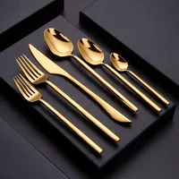 Jieyang-Conjunto de cubiertos de acero inoxidable para restaurante, set de cubertería con tenedor y cuchara de regalo, a granel