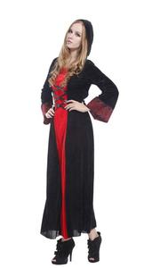 Vestito da donna con cappuccio vampiro di Halloween vestito da mago mago vestito da festa in Costume gotico amante - Product Image 4
