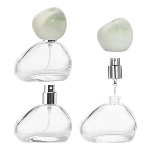 Nuevo frasco de perfume de 50 ml con forma de huevo de <span class=keywords><strong>ganso</strong></span>, con pulverizador y cabezal de pulverización, botella de vidrio para decantar, para regalos, tapa de perfume azul - Product Image 1