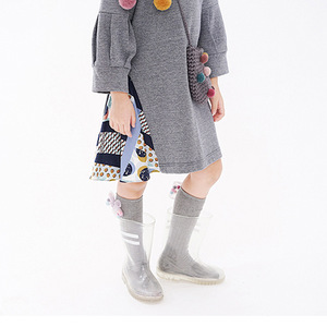 Bottes de pluie transparentes pour enfants, imperméables, antidérapantes, à hauteur du genou, avec barres parallèles, unisexes, pour l'hiver - Product Image 5