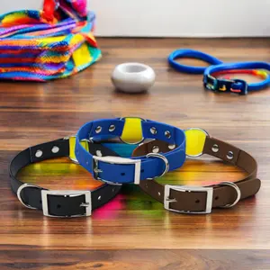 2024 Custom Waterproof Training Dog Collar Colorful PVC Nylon Webbing With O Ring Splicing Features Lights 22 Color Options