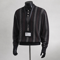 Pull tricoté rétro jacquard pour homme, chic et luxueux, à manches longues, respirant, infroissable, idéal pour l'automne