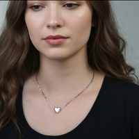 Kalung Hati Minimalis Halus Bahan Stainless Steel Lapis Emas Poles Berkilau Liontin Cinta Rantai Kotak Buatan Tangan Perhiasan Tahan Air