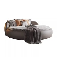 Sofá cama de Arte de cuero japonés con función de masaje, diseño moderno para Hotel Homestay, cama de dormitorio tamaño Queen de 2,2 M