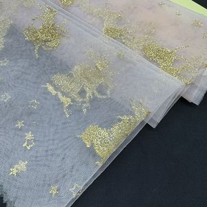 Tulle en nylon rose à imprimé <span class=keywords><strong>licorne</strong></span> pailleté doré, maille scintillante féerique pour jupes <span class=keywords><strong>tutu</strong></span> de filles, robes de princesse, décorations de fête d'anniversaire et DIY - Product Image 1