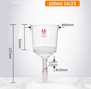 100ml Corong Sinter Filter <span class=keywords><strong>Buchner</strong></span> dari Kaca Borosilikat Transparan untuk Laboratorium dengan Sambungan Dalam, Garansi 3 Tahun - Product Image 2