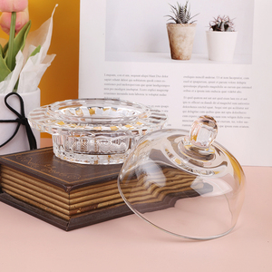 Fresh and Creative Round Candy Cup Diamond <strong>Lemon</strong> Cover with Lid Snack <strong>Jar</strong> Transparent Dustproof Dessert Dish - Product Image 5