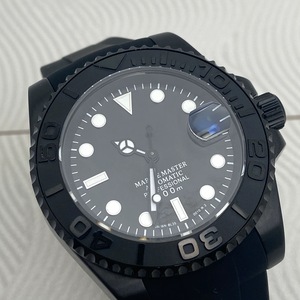 นาฬิกาข้อมือสแตนเลสสตีลสำหรับผู้ชายแบล็ค วอร์ริเออร์ หน้าปัดสีดำ สายยางสีดำ พร้อมกลไก NH35 - Product Image 4