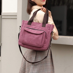 Bolso de lona para mujer, bandolera, bolso de mano pequeño, con múltiples bolsillos, asa superior, para el trabajo - Product Image 4