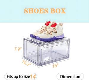 Caja de Acrílico Premium para Zapatillas, Organizador Magnético Transparente para Zapatos, Vitrina Apilable a Prueba de Polvo para Colección de Zapatillas AJ - Product Image 2