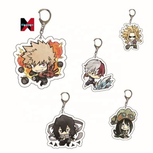 Porte-clés en acrylique <span class=keywords><strong>My</strong></span> <span class=keywords><strong>Hero</strong></span> <span class=keywords><strong>Academia</strong></span> avec design chibi, double face, transparent, à suspendre au sac à dos, neuf - Product Image 1