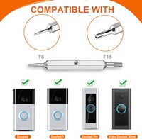 Tournevis Torx double embout T6 T15 pour sonnette vidéo, remplacement de caméra et changement de batterie