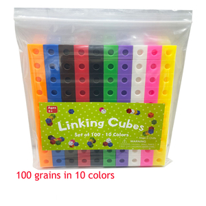100pcs 10 màu sắc Multilink liên kết đếm khối Snap khối giảng dạy Toán Học thao túng trẻ em giáo dục sớm Đồ chơi - Product Image 6