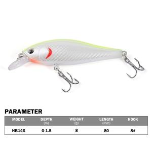 Leurre flottant SNEDA 8cm 8g, crankbait dur à longue portée, leurre de surface pour la pêche au bar et à la truite, leurre de pêche artificiel multicolore - Product Image 6
