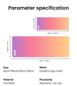 Serviette d'entraînement de yoga, imprimée double face, en daim, séchage rapide, douce, absorbant la transpiration, antidérapante, couleur dégradée, serviette de sport 66x180cm - Product Image 4