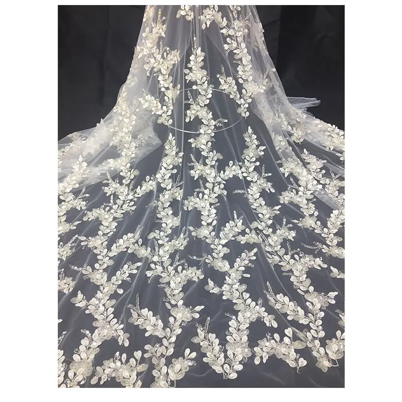 HC-15403 Hechun nouveau luxe mariée dentelle perlée tissu pour robe de mariée