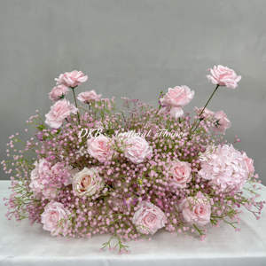 Arrangements floraux d'allée en soie personnalisés décorations d'allée de mariage fleurs disposition de scène de mariage allée de fleurs de fiançailles - Product Image 6