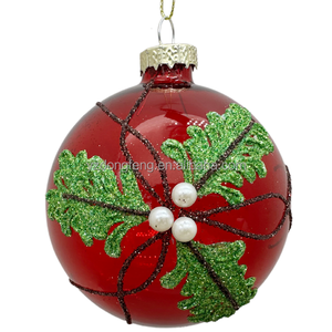 <span class=keywords><strong>Boule</strong></span> <span class=keywords><strong>de</strong></span> Noël artificielle peinte à la main, <span class=keywords><strong>rouge</strong></span>, pour décoration <span class=keywords><strong>de</strong></span> sapin, <span class=keywords><strong>de</strong></span> fenêtre ou <span class=keywords><strong>de</strong></span> plafond, en verre - Product Image 2