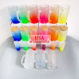 Mug mat givré de 16 oz pour impression par sublimation, impression par transfert thermique, dégradé de couleurs, coloré, entrepôt américain, livraison gratuite - Product Image 3