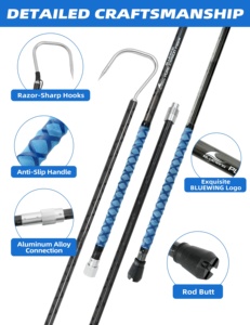 Gancio da <span class=keywords><strong>Pesca</strong></span> in Fibra di Carbonio <span class=keywords><strong>per</strong></span> Acqua Salata, Ganci Resistenti con Amo in Acciaio Inox <span class=keywords><strong>per</strong></span> Grandi Prede come Tonno, Squalo, Marlin - Product Image 2