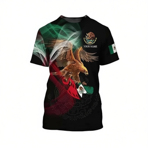 Maglietta 3D Aquila Messicana Personalizzabile con Nome, Bandiera Messicana, Effetto Fumo, Manica Corta, Unisex, Girocollo, Stampa Digitale - Product Image 3