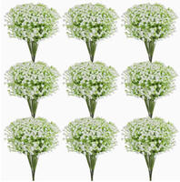 Bouquet de fleurs artificielles en plastique blanc YM Wholesale, petites fausses fleurs de gypsophile pour la décoration de table de mariage
