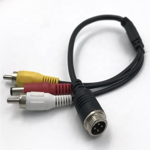 OEM GX12 4PIN connecteur mâle à 2rca mâle et dc femelle 5.5X2.1mm port voiture vue arrière caméra audio vidéo câble adaptateur ligne - Product Image 1