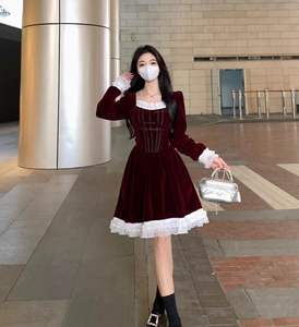 Nuovo Design a <span class=keywords><strong>manica</strong></span> <span class=keywords><strong>lunga</strong></span> alla moda abiti eleganti da donna in pizzo - Product Image 1